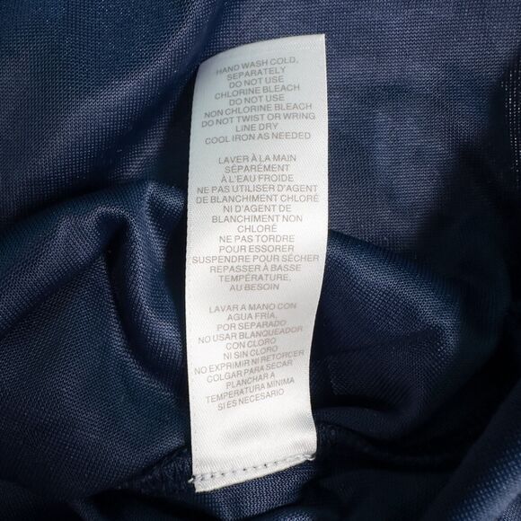 Avon Embossed Velvet 3/4 Sleeve Tunic Top Womens Large Blue Elegant Whimsigoth - Picture 11 of 14